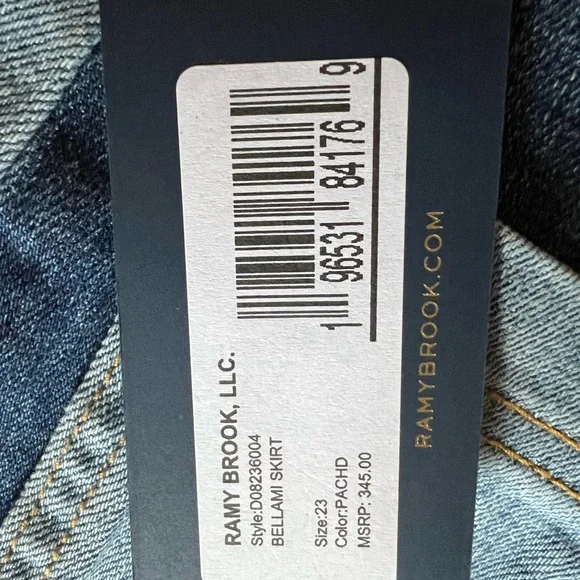 Ramy Brook High Rise Patchwork denim skirt- Blue and Light Blue - Picture 3 of 4